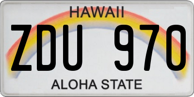 HI license plate ZDU970