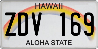 HI license plate ZDV169