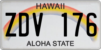HI license plate ZDV176