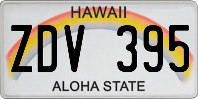 HI license plate ZDV395