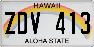 HI license plate ZDV413