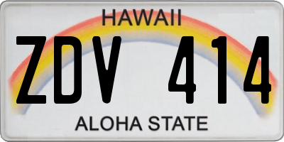 HI license plate ZDV414
