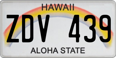 HI license plate ZDV439