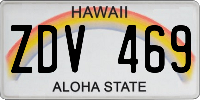 HI license plate ZDV469