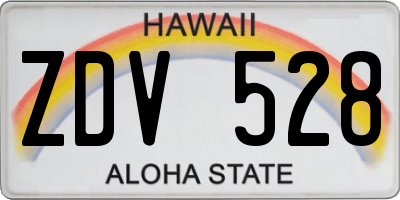 HI license plate ZDV528