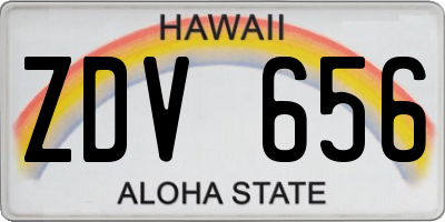 HI license plate ZDV656