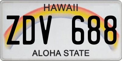 HI license plate ZDV688