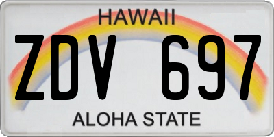 HI license plate ZDV697
