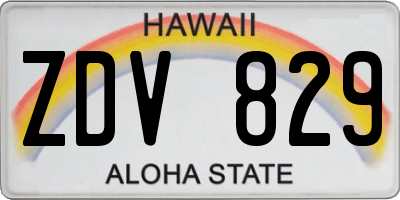 HI license plate ZDV829