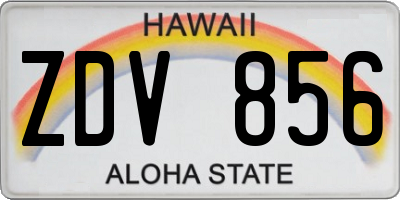 HI license plate ZDV856