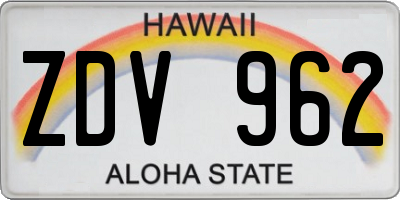 HI license plate ZDV962