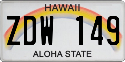 HI license plate ZDW149