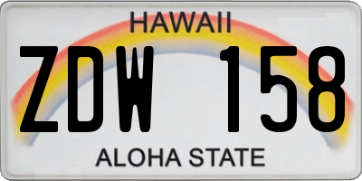 HI license plate ZDW158
