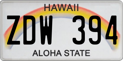 HI license plate ZDW394