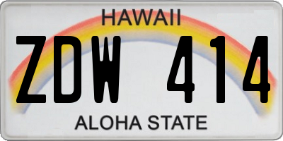 HI license plate ZDW414