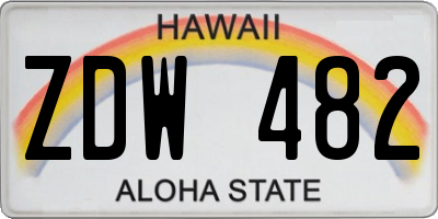 HI license plate ZDW482