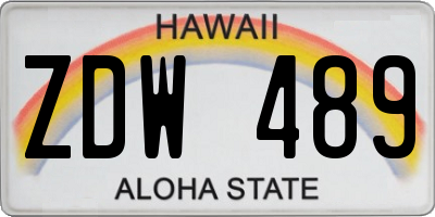 HI license plate ZDW489