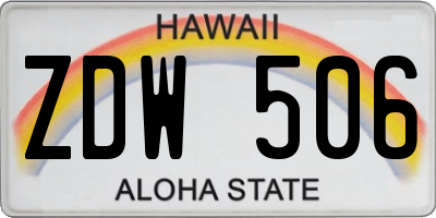 HI license plate ZDW506