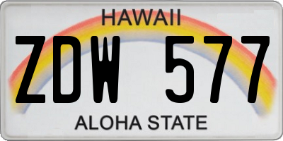 HI license plate ZDW577