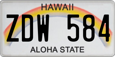 HI license plate ZDW584