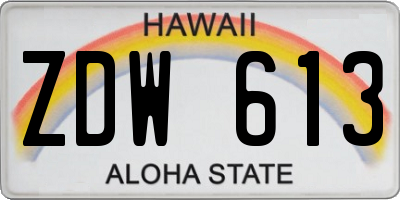 HI license plate ZDW613