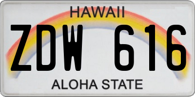 HI license plate ZDW616