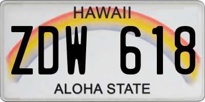 HI license plate ZDW618