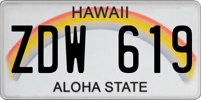 HI license plate ZDW619