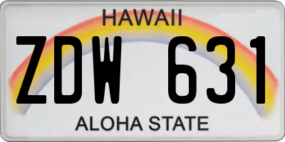 HI license plate ZDW631