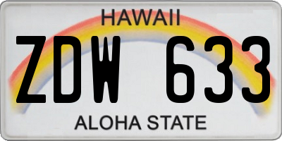 HI license plate ZDW633