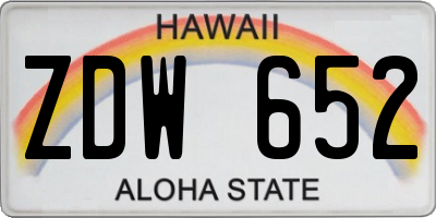 HI license plate ZDW652