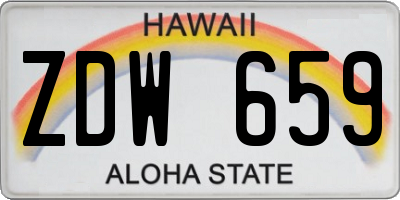 HI license plate ZDW659