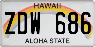 HI license plate ZDW686