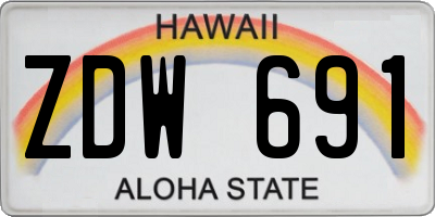 HI license plate ZDW691