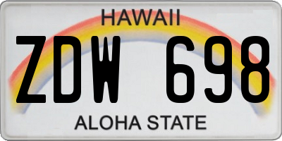 HI license plate ZDW698