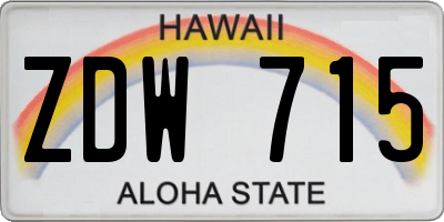 HI license plate ZDW715