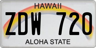 HI license plate ZDW720