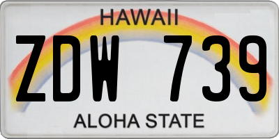 HI license plate ZDW739