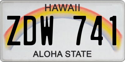 HI license plate ZDW741