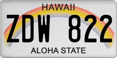HI license plate ZDW822