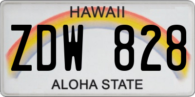 HI license plate ZDW828