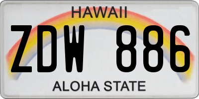 HI license plate ZDW886