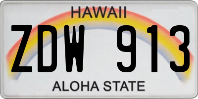 HI license plate ZDW913