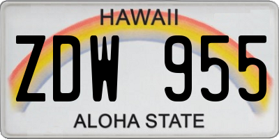 HI license plate ZDW955