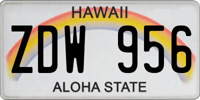 HI license plate ZDW956