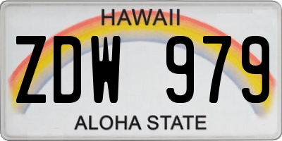 HI license plate ZDW979