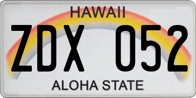 HI license plate ZDX052