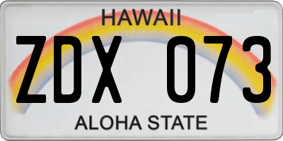 HI license plate ZDX073