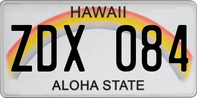 HI license plate ZDX084