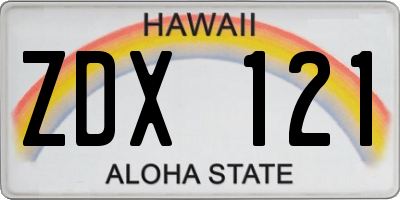 HI license plate ZDX121